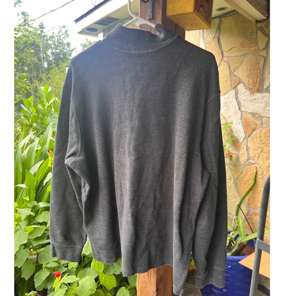 Polo Ralph Lauren Mens XL Quarter Zip Pullover Sweater‎ Charcoal Gray Red Pony